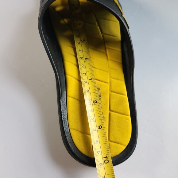 Rider Bay Slip On Slide Sandals Mens 8 Womens 9.5 Black Yellow Rubber Brazil - Picture 10 of 12